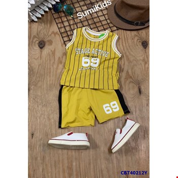 Bộ thun sát nách sọc 69 cực ngầu cho bé trai từ 1-10 tuổi