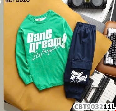 Bộ thun tay dài thể thao phối quần túi hộp cho bé trai