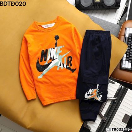 Bộ thun tay dài thể thao phối quần túi hộp cho bé trai