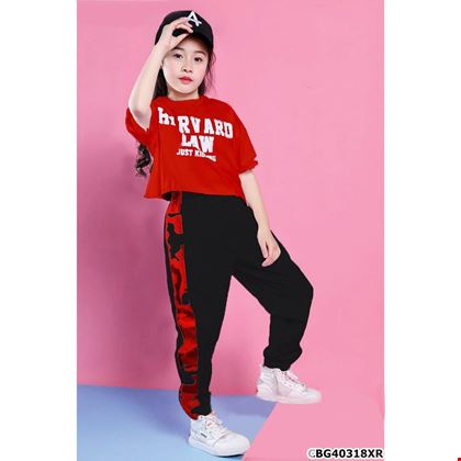 Bộ thun thể thao Harvard và quần Jogger cho bé gái