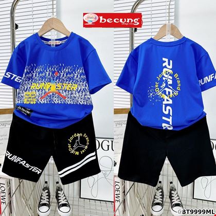 Bộ thun thể thao JD phối họa tiết dành cho bé trai