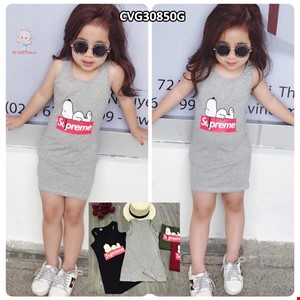 (SIZE ĐẠI)Đầm body ba lỗ từ 8-15 tuổi màu XÁM