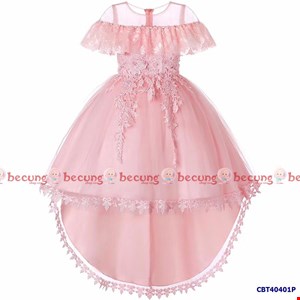 Đầm công chúa dạ hội MULLET màu hồng cho bé gái từ 4-13 tuổi