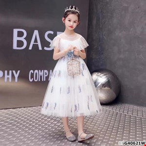 Đầm công chúa dạ hội REN CHIẾC LÁ cho bé gái