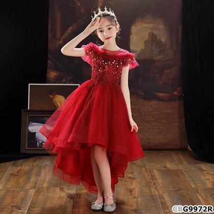 Đầm công chúa đuôi tôm thêu Hoa 3D sang trọng dành cho bé gái