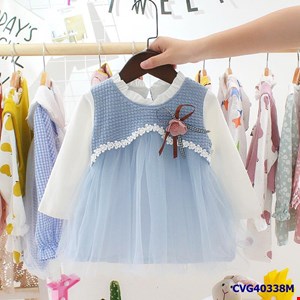 Đầm công chúa tay dài phong cách Hàn Quốc cho bé gái từ 6 tháng - 5 tuổi