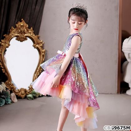 Đầm công chúa xòe đuôi tôm phối Kim Sa siêu xinh dành cho bé gái