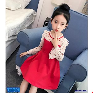 Đầm đỏ phối voan trái tim màu ĐỎ cho bé gái từ 2-13 tuổi