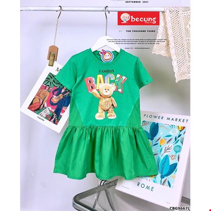 Đầm gấu BLACK phối kate cực xinh dành cho bé gái