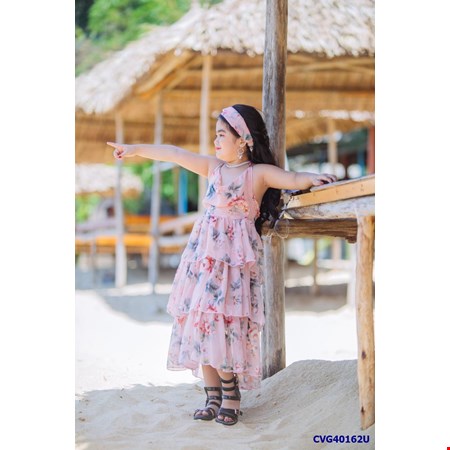 Đầm Maxi khoét vai điệu đà cho bé ngày hè từ 5-12 tuổi CVG30881Y | Bé Cưng  Shop