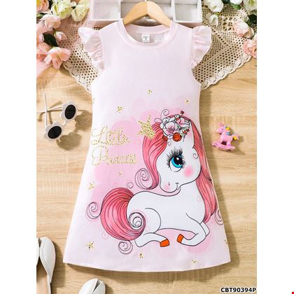 Đầm suống cho bé gái in hình ngựa PONY đáng yêu