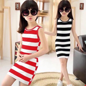 Đầm thun sọc sát nách dễ thương cho bé gái 1 - 8 tuổi