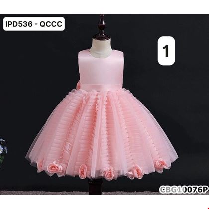Đầm Voan công chúa đính Hoa kết Ngọc Trai phối tùng váy xếp ly dành cho bé gái