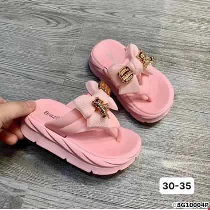 Dép kẹp phối họa tiết Nơ cực xinh dành cho bé gái