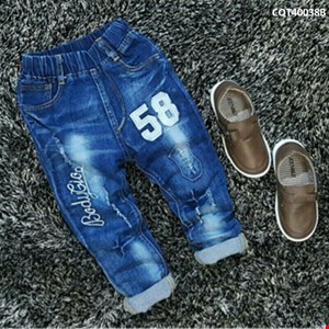 Quần jean bé trai thêu họa tiết cực chất