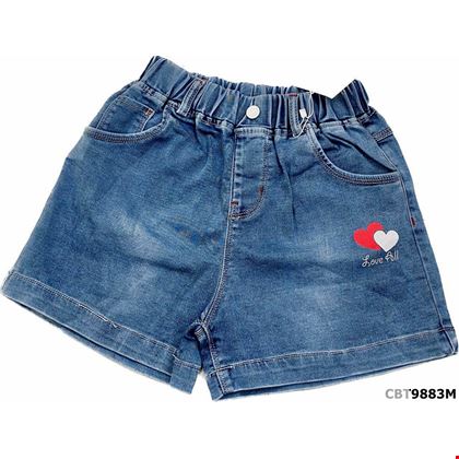 Quần Jean đùi logo hình trái tim cực xinh cho bé gái