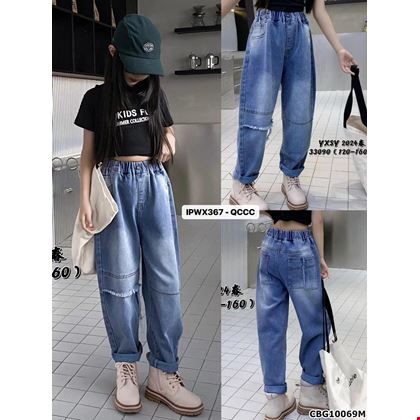 Quần Jean lửng Baggy wash rách kiểu cá tính dành cho bé gái