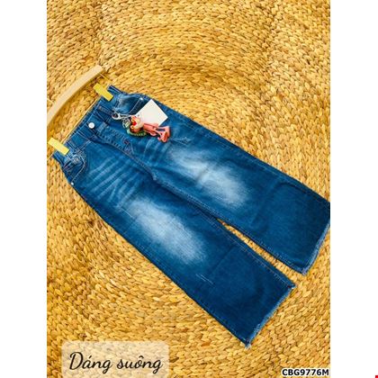 Quần Jean ống suông phối phụ kiện chú Báo Hồng dành cho bé gái