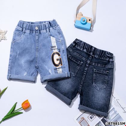 Quần Jean wash rách phối sọc G cho bé trai