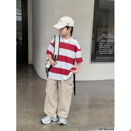 Set 2 Món Bé Trai: Áo Sọc Hàn Quốc & Quần Túi Hộp