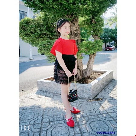 Sét áo cánh tiên và chân váy bèo tầng cho bé gái từ 3-15 tuổi [Size Đại]