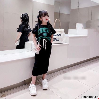 Set áo croptop BFVERLYHILL phối chân váy dài  dành cho bé gái