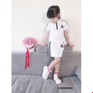 Sét áo thể thao và chân váy thun Adidas cho bé gái