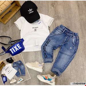Sét áo thun WAY BACK và quần jean dài cá tính cho bé trai