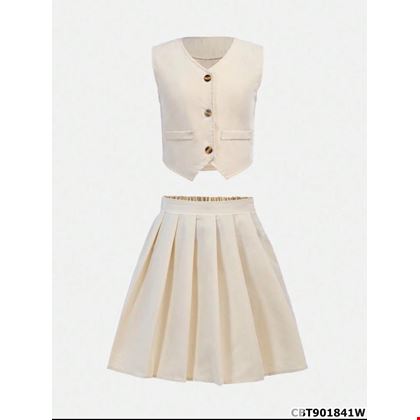 Sét áo vest Tween Girl và chân váy xếp lý thanh lịch cho bé gái
