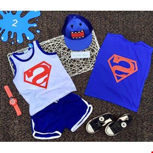 Set siêu nhân kèm nón và khăn choàng cho bé yêu 1-8 tuổi