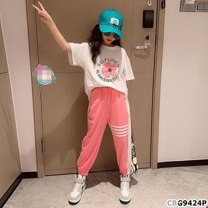 Sét thun in họa tiết hình Bông Hoa dành cho bé gái