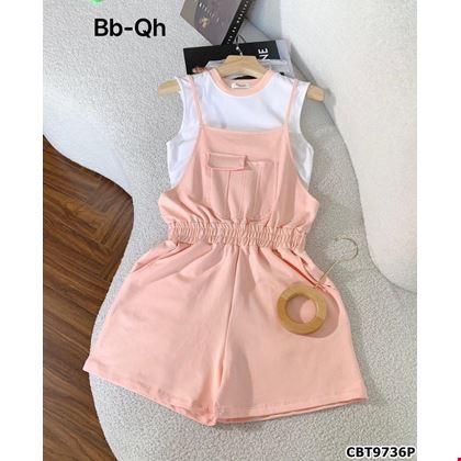 Sét Yếm 2 dây phối áo thun cực xinh dành cho bé gái