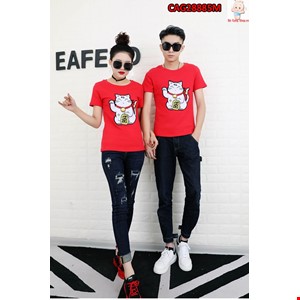 (SIZE CHO MẸ)Aó mèo thần tài cho mẹ diện đôi với bé