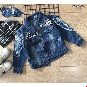 SIZE ĐẠI Áo khoác jean hàng cao cấp cực sành điệu cho bé màu xanh Đậm