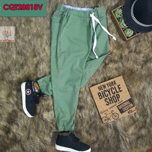 (SIZE ĐẠI )Quần dài bé trai bo lai từ 8-14 tuổi màu xanh lá