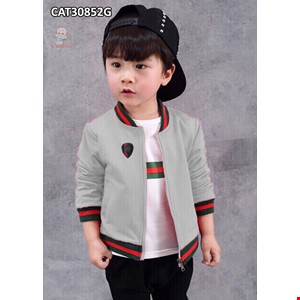 (SIZE ĐẠI)Áo khoác GUCCI bé trai từ 9-14 tuổi màu XÁM