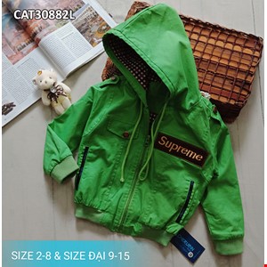 (SIZE ĐẠI)Áo khoác Kaki Supreme cao cấp cực chất cho bé từ 9-15 tuổi màu XANH LÁ