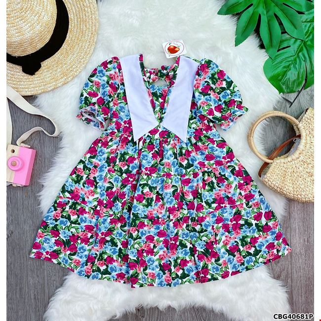 Đầm bông hoa nhí sắc màu mùa hè cho bé gái CBG40681P | Bé Cưng Shop