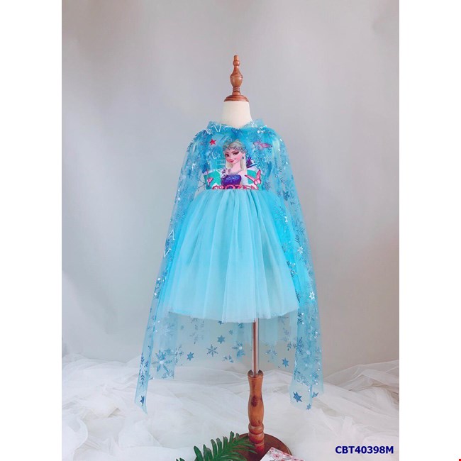 Đầm váy voan Elsa ngắn tay bé gái Rabity 5711