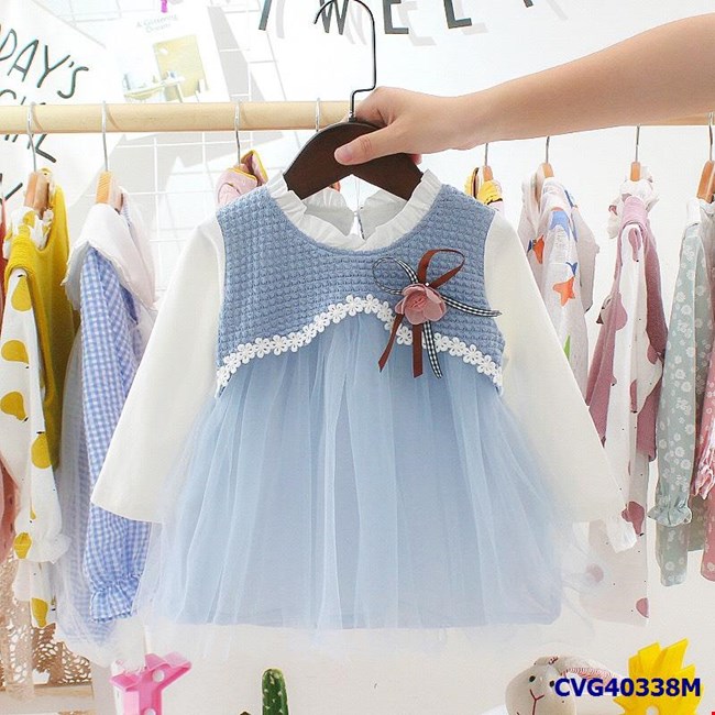 Đầm Công Chúa Tay Dài Phong Cách Hàn Quốc Cho Bé Gái Từ 6 Tháng - 5 Tuổi  Cvg40338M | Bé Cưng Shop