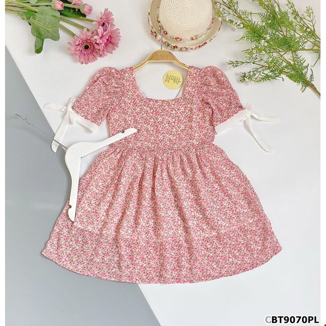 Đầm voan hoa nhí cổ vuông dáng babydoll cho bé gái CBT9070Y | Bé ...